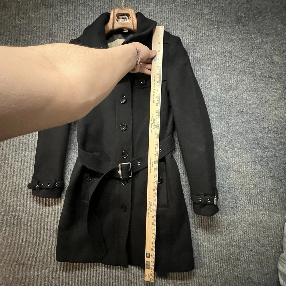 Burberry Brit Women's‎ Rushfield Single Breasted Wool Coat Belted Size US 4 - Picture 4 of 16